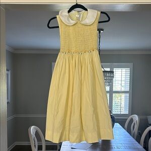 Yellow Sleeveless Kids Dress with White Collar